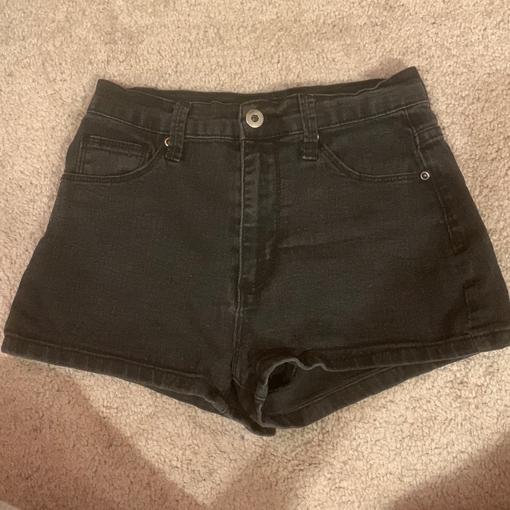 Black jean shorts